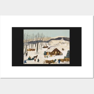 The Burning of Troy by grandma moses Posters and Art